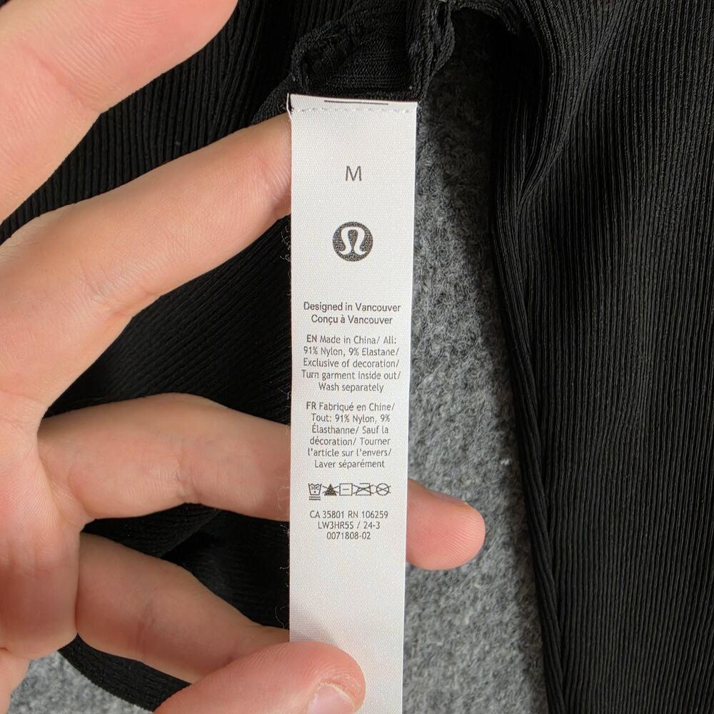 Lululemon Sweater Women Medium Ribbed Knit Twist Back Mockneck Top Yoga Athletic - Picture 10 of 14